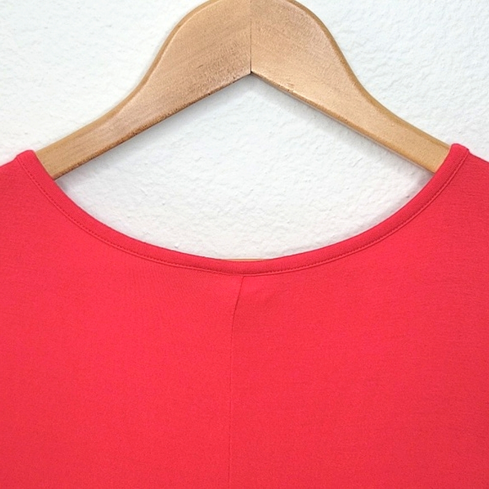 LIVI Coral Pink Sleeveless Tunic Tank Top size 14/16 Criss Cross Summer Colorful - Picture 6 of 12